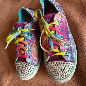 Colorful Kids Sneakers with Rhinestones